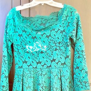 Missmay green lace dress, brand new, off shoulder